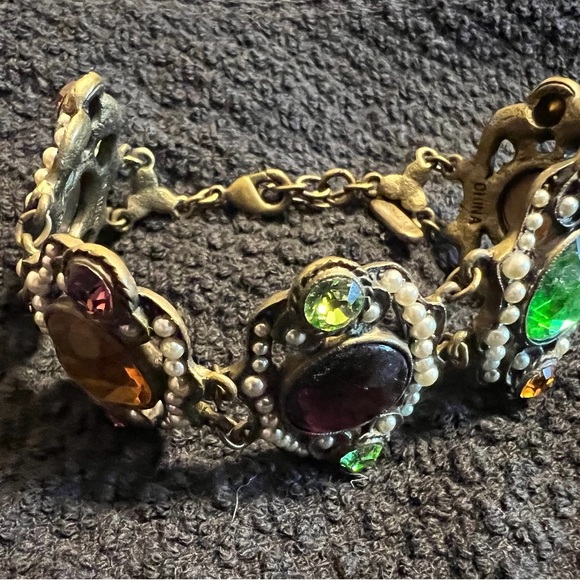 Vintage Ben-Amun Five Panel Rhinestone Bracelet - Picture 4 of 7